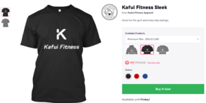 Kafui fitness apparel t shirt